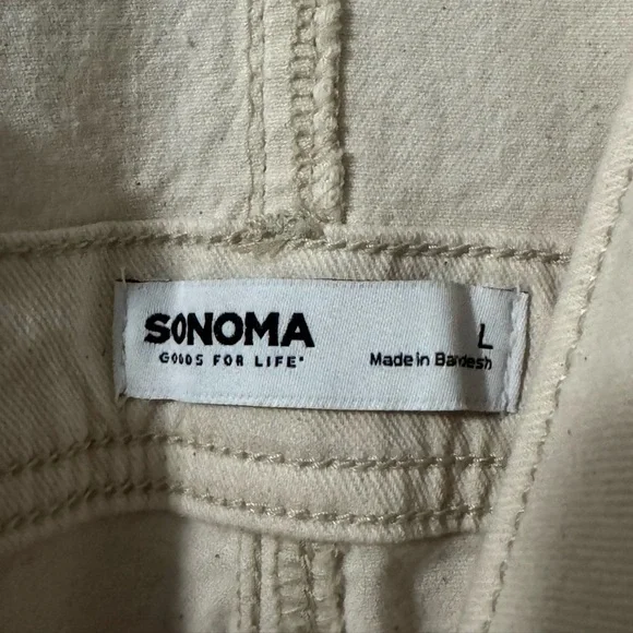 NWT Sonoma Women's Light Cream Overalls NWT Size Large - Picture 6 of 8